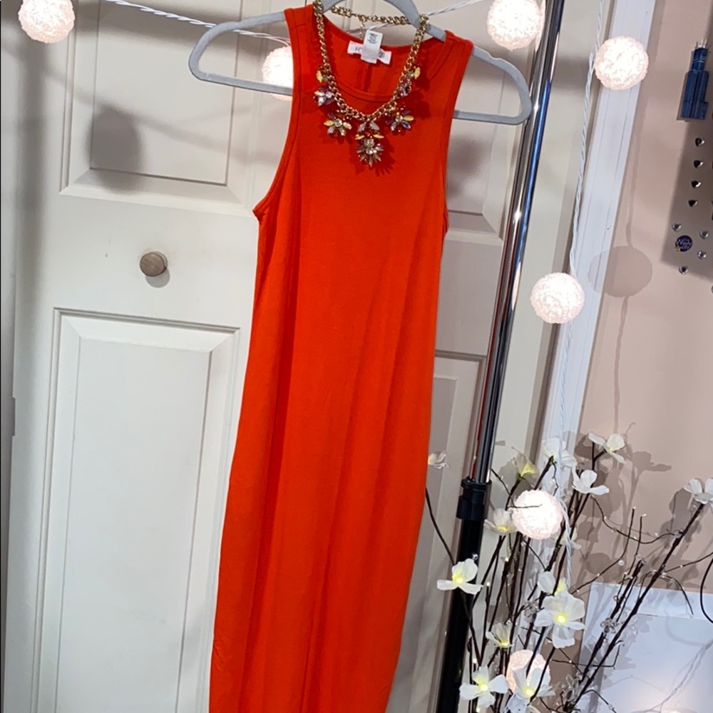 Orange 🍊 long dress forever 21